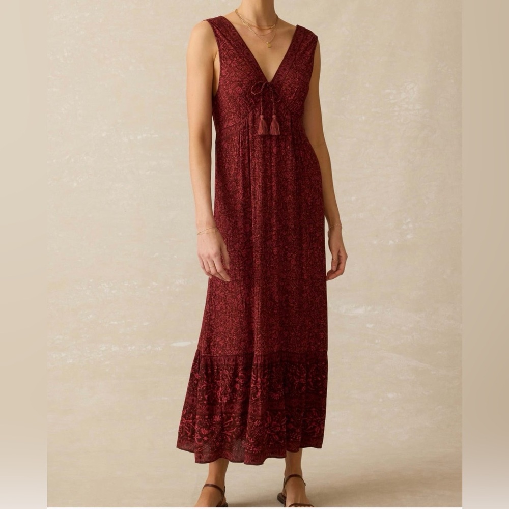 NWT Faherty Eden Dress in Belmont Floral Burgundy (size S)